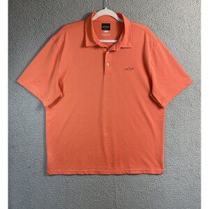 Greg Norman Polo Golf Shirt Men's Size L Large Orange Short Sleeve Outdoor Top